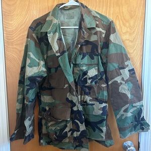 Vintage Camouflage BDU Jacket Street Fashion Real Military Gear